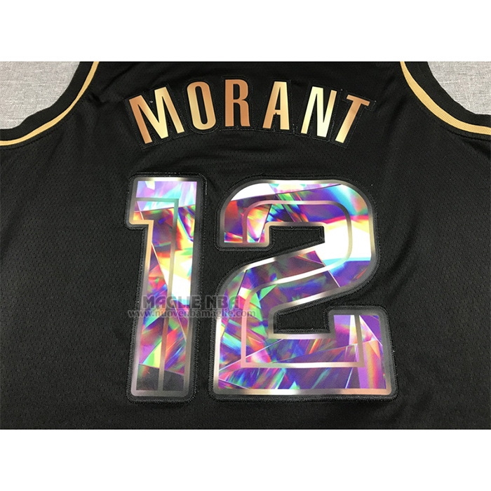 Maglia
 Ja Morant NO 12 Memphis Grizzlies Golden Edition 2021-22 Nero
